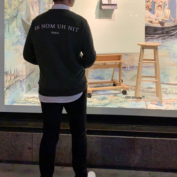 Ih Nom Uh Nit - FW18 - Affresco Printed Khaki Green Crewneck Sweatshirt - Picture 7 of 7